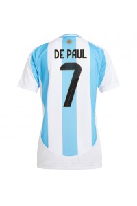 Argentinië Rodrigo De Paul #7 Voetbaltruitje Thuis tenue Dames Copa America 2024 Korte Mouw